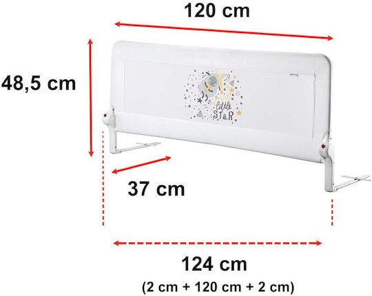 Guimo Bară de protecție pentru pat din Plastic în Culoare Alb 120x48cm 1buc