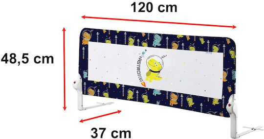 Guimo Pliabil Bară de protecție pentru pat în Culoare Albastru marin 120x48cm 1buc