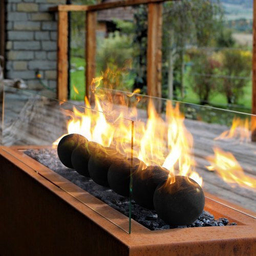 Vevor 12.5 Cm 6 Pcs Ceramic Fire Balls Round Fire Stones Reusable Lava Rocks