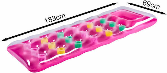 Inflatable Sea Mattress 183x69cm Pink Oem