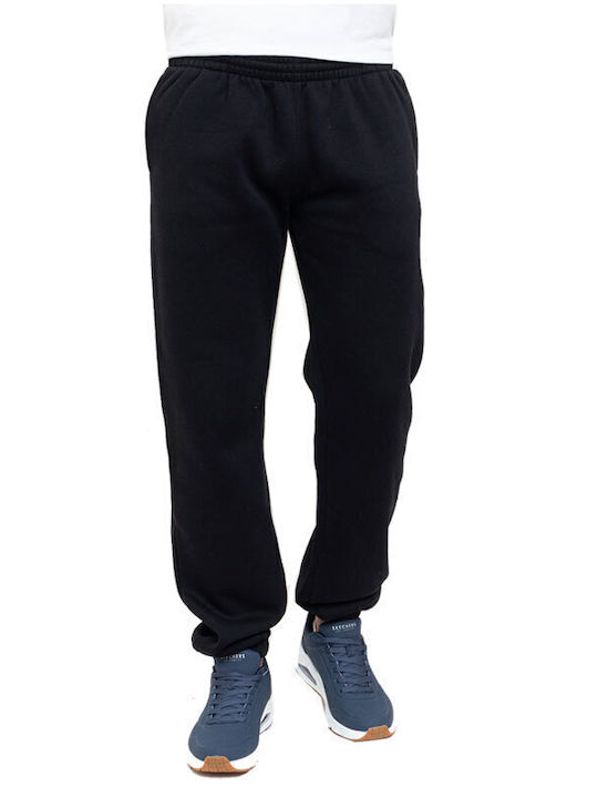 Leg Pant Sweatpants with Elastic Black