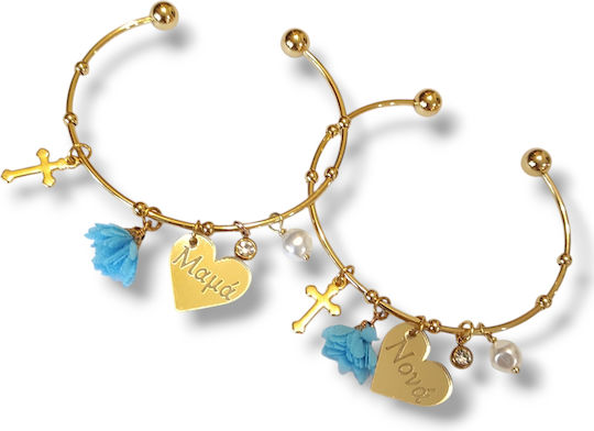 The Art of Beading Christening Charm Handcuff Metal Light Blue 1 Piece