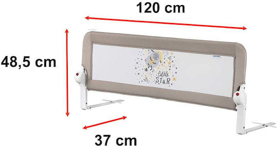 Guimo Pliabil Bară de protecție pentru pat în Culoare Gri 120x48cm 1buc