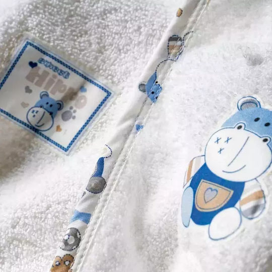 Kids Hooded Bathrobe White Kids Hooded Bathrobe White