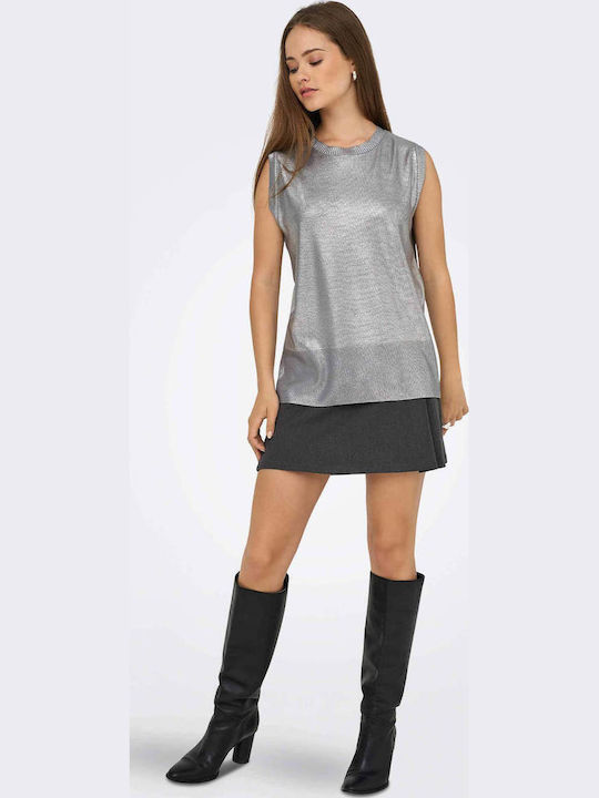 Women's Sleeveless Sweater Silver