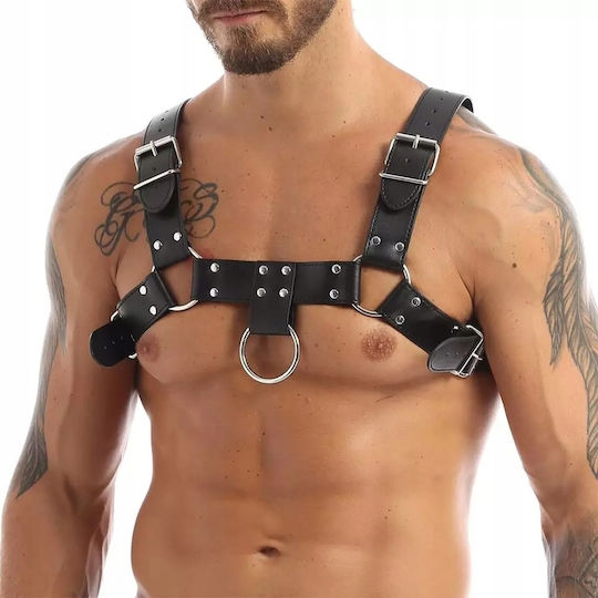 Leather Body Male Harness Black