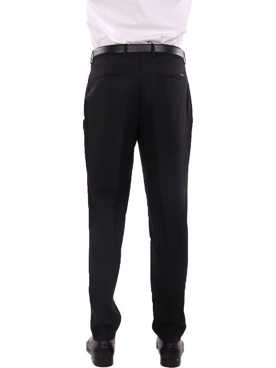 Men's Trousers Chinos Elastic Tapered Black