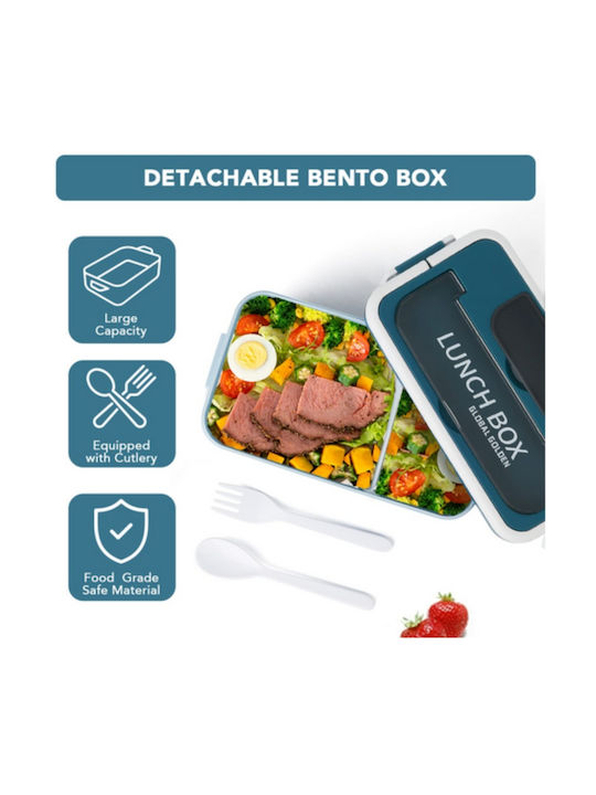 Uncle George Microwave Plastic Lunch Box Blue 1600ml