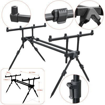 Baracuda Rp12sp Rod Pod 4 Fishing Rod Holders Black