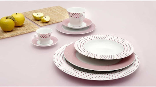 Cryspo Trio Geschirrset aus Porzellan Rosa 20Stück Cryspo Trio Geschirrset aus Porzellan Rosa 20Stück