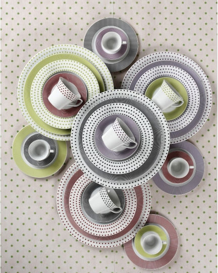 Cryspo Trio Pink Porcelain Dinnerware Set 20pcs