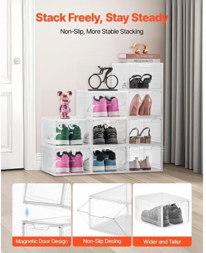 Vevor Cutie Din Plastic Pentru Depozitarea Pantofilor 34x25x25cm 9 Bucăți