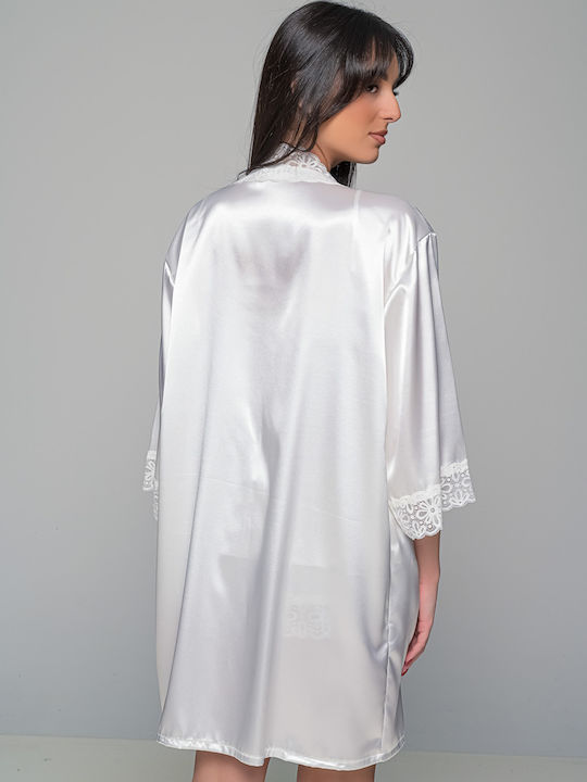 Milena by Paris Summer Bridal Women's Satin Robe Ivory Coast