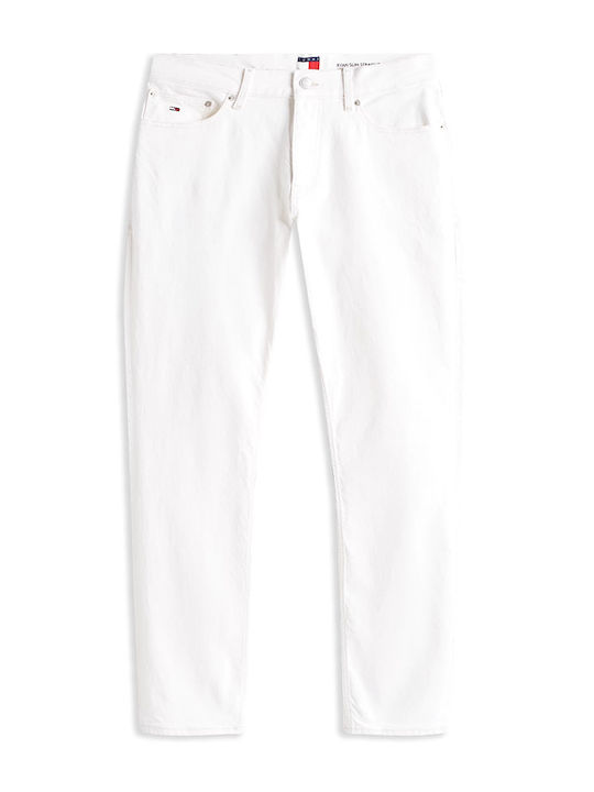 Ryan Men's Jeans Pants Elastic with Slim Tapered Fit White