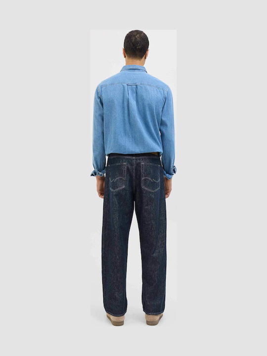 Ανδρικό Παντελόνι Τζιν με Loose Baggy Εφαρμογή Unwashed Denim