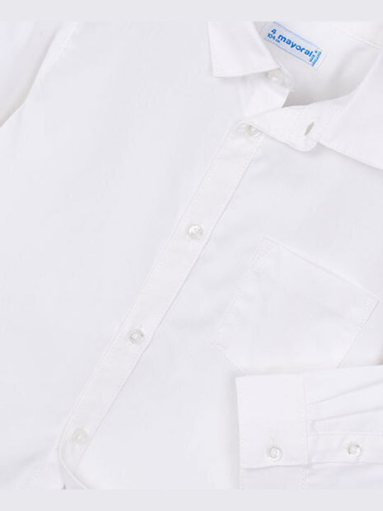 Kids One Color Shirt Long Sleeve White