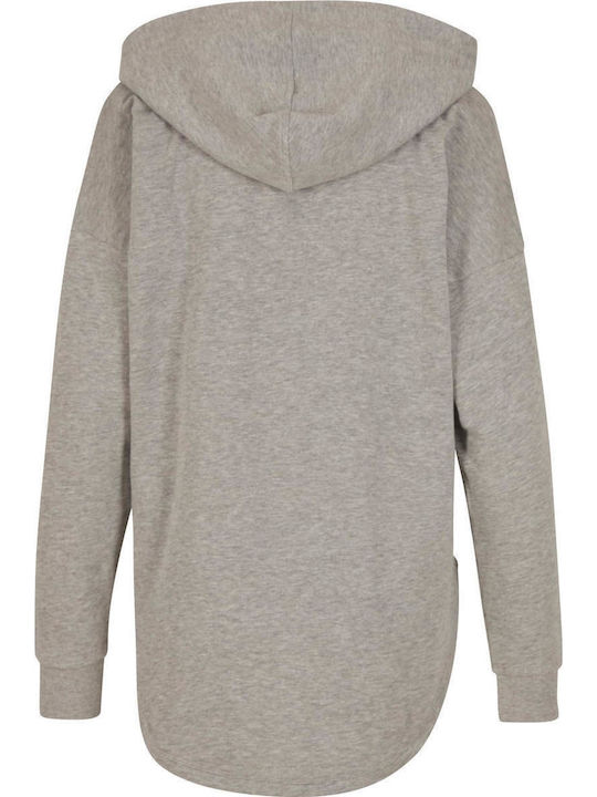 Lang Damen Sweatshirt Kapuzen Grey
