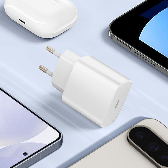 Inkax Ladegerät ohne Kabel mit USB-C Anschluss 20W Stromlieferung Weißs (Y27)