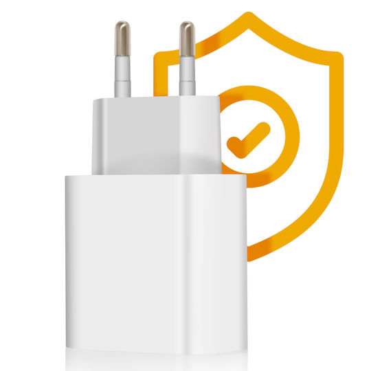 Inkax Ladegerät ohne Kabel mit USB-C Anschluss 20W Stromlieferung Weißs (Y27)