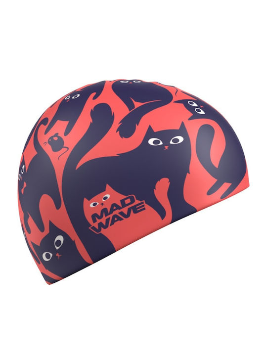 Mad Wave Swimming Cap Cats Mad Wave Red Mad Wave Swimming Cap Cats Mad Wave Red