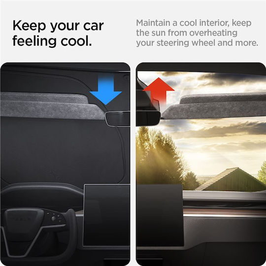 Spigen Tesla Car Front Windshield Sunshade Black Tesla Model X