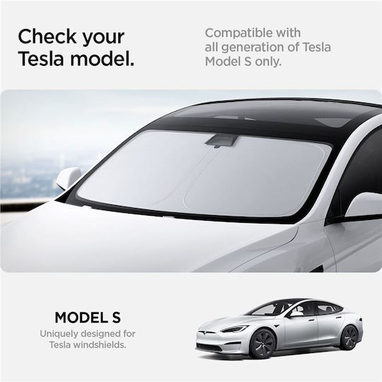 Spigen Tesla Car Front Windshield Sunshade Black Tesla Model S