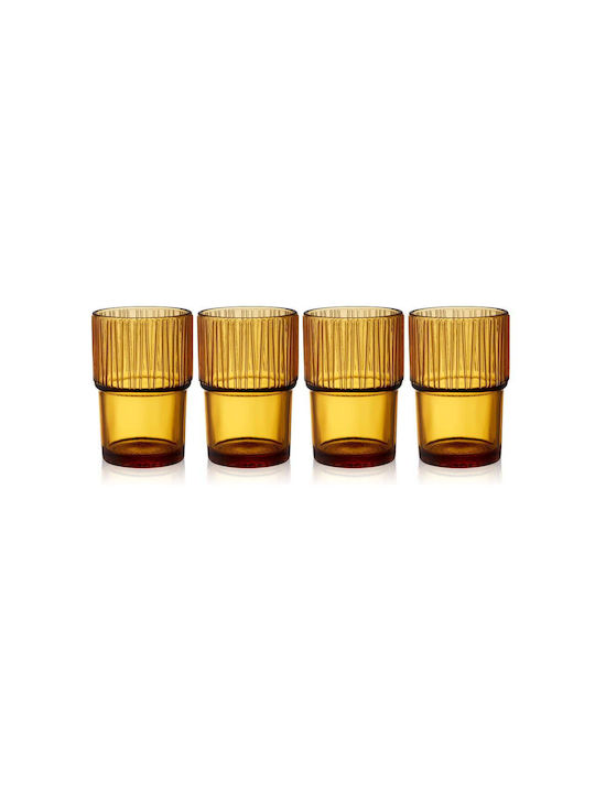Bitz Set Gläser Kaffee/Freddo / Wasser aus Glas in Honig Farbe 380ml 4Stück