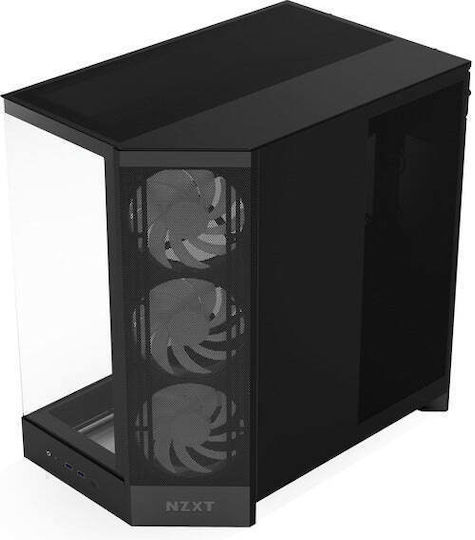 NZXT H9 Flow RGB Gaming Midi Tower Κουτί Υπολογιστή με Πλαϊνό Παράθυρο Μαύρο