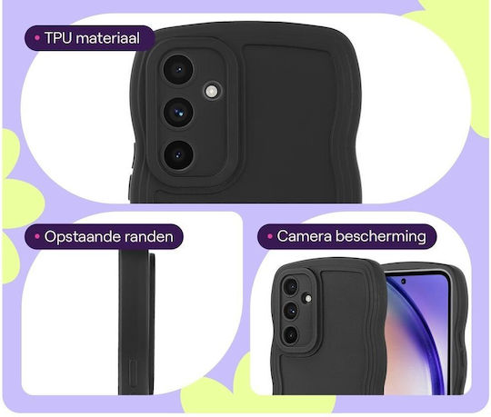 HappyCase Umschlag Rückseite Silikon Schwarz (Galaxy S24 FE)