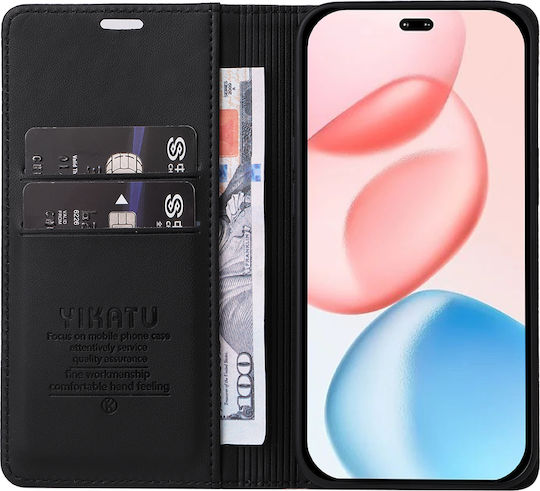 Yikatu Book Synthetic Leather / Silicone Black (Honor 400 Pro 5G)