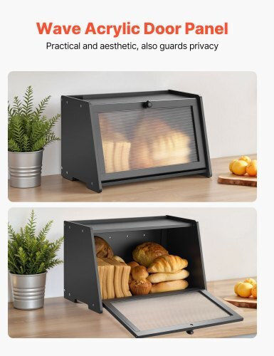 Vevor Bread Box made of Bamboo Black
