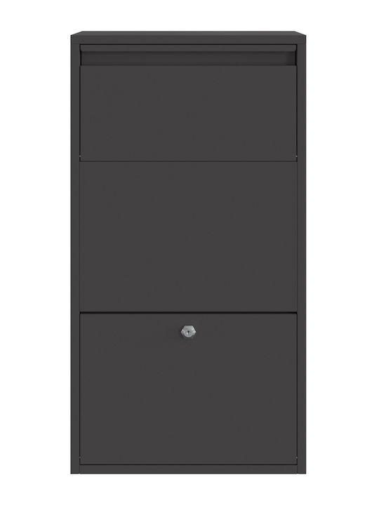 vidaXL Außenbereich Briefkasten Metallisch in Schwarz Farbe 44x22x82cm
