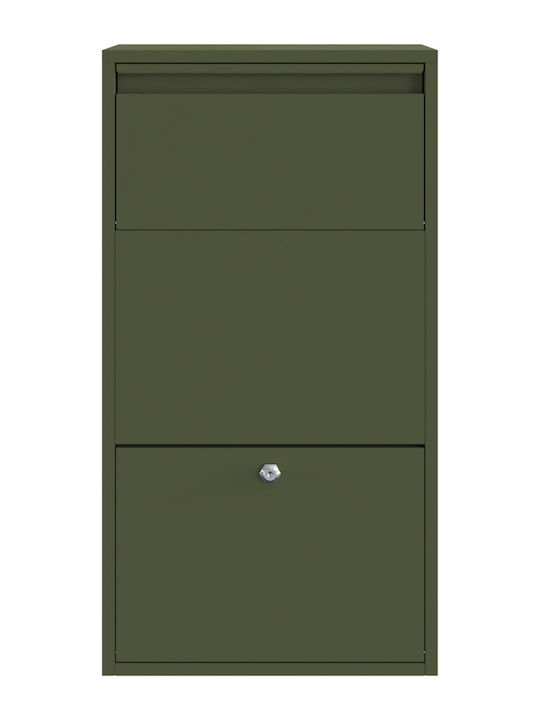 vidaXL Außenbereich Briefkasten Metallisch in Grün Farbe 44x22x82cm