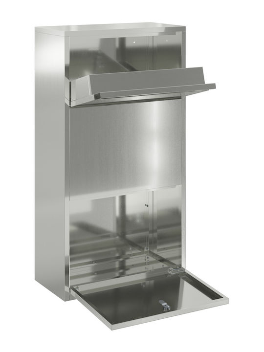 vidaXL Außenbereich Briefkasten Metallisch in Silber Farbe 44x22x82cm