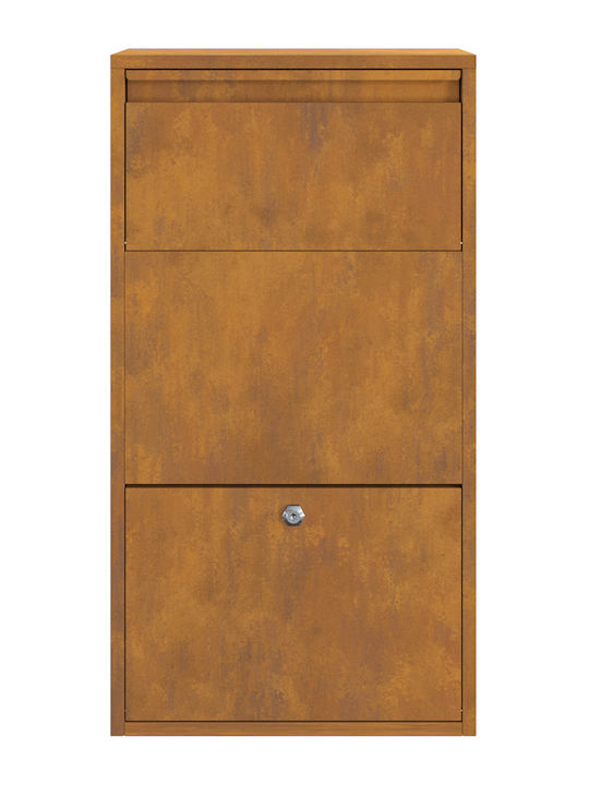 vidaXL Außenbereich Briefkasten Inox in Braun Farbe 44x22x82cm