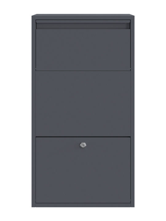 vidaXL Außenbereich Briefkasten Metallisch in Gray Farbe 44x22x82cm