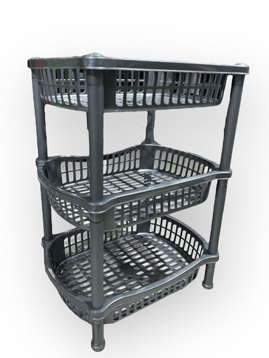 Sidirela Plastic Kitchen Rack 3 Tiers Beige 41x30x54cm
