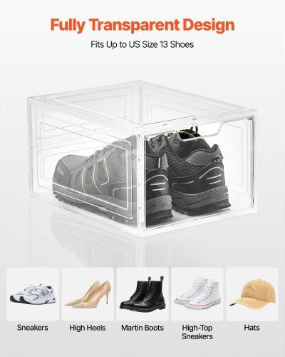 Vevor Plastic Storage Case for Shoes 6pcs