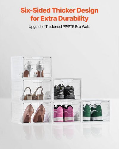 Vevor Plastic Storage Case for Shoes 6pcs