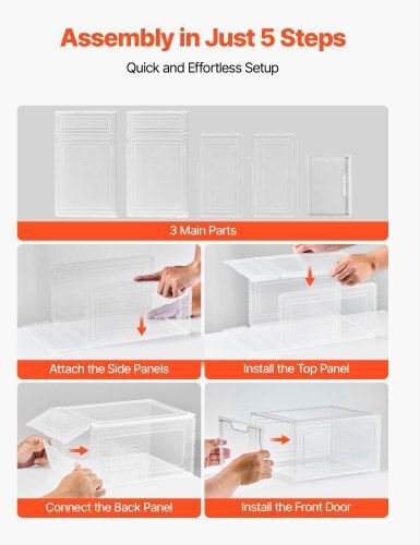 Vevor Plastic Storage Case for Shoes 6pcs