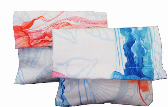 Fabric Wedding Favor Pouch Medusa Blue 14×18 Set of 12 Pieces
