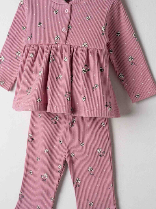 Kids' Set with Leggings Winter 3pcs Pink