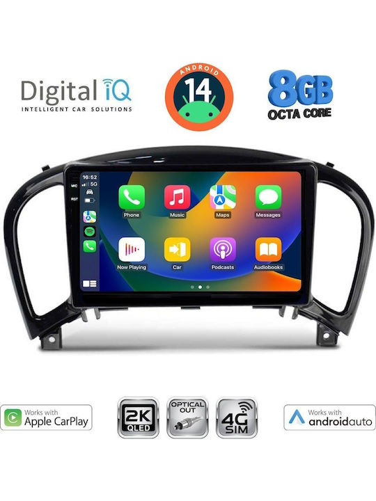 Digital IQ Car Audio System for Nissan Juke 2009-2020 (Bluetooth/USB/WiFi/GPS/Apple-Carplay/Android-Auto) with Touch Screen 9"