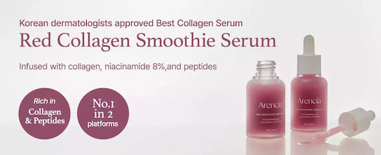 Arencia Fresh Red Smoothie Serum 8 Anti-Aging Serum Gesicht mit Niacinamid für Straffung 30ml