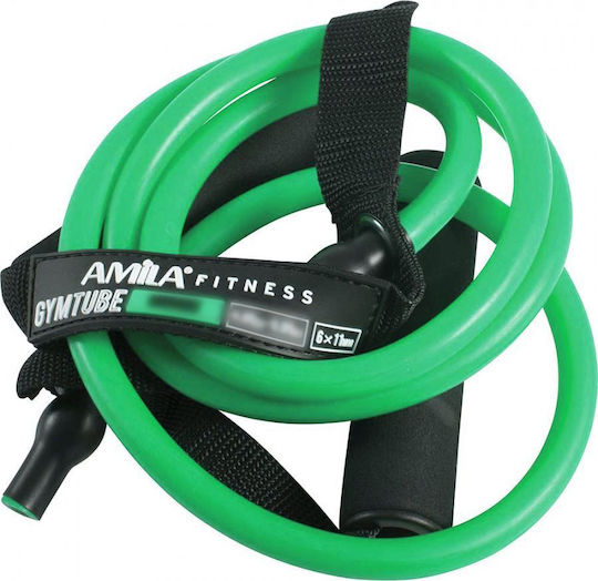 AMILA Resistance Band Gymtube Light with Handles Green 1.4m