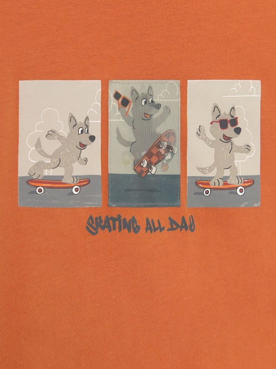 Kinderhemd Langarm orange Skater