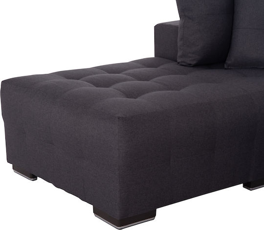 Trendston Colțar Canapea Pat cu Colțul stâng & Spațiu de Depozitare Gri 298x177x95cm.