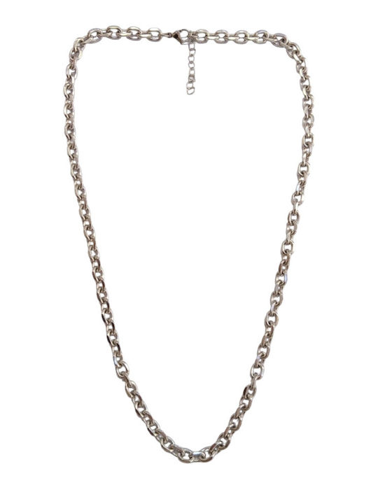 Kalliopi Silver Double Necklace Made of Steel
