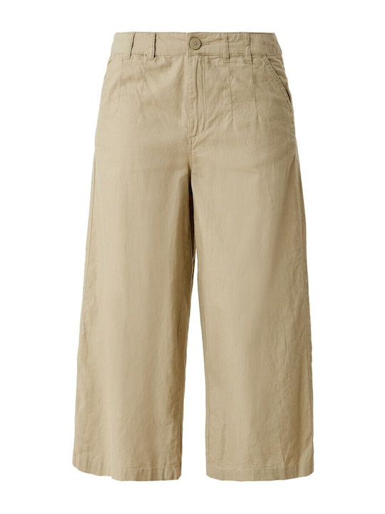 Damen Stoff Capri Hose Green