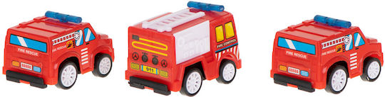 ikonka Fire Truck Set with Pull Back for 3+ Years